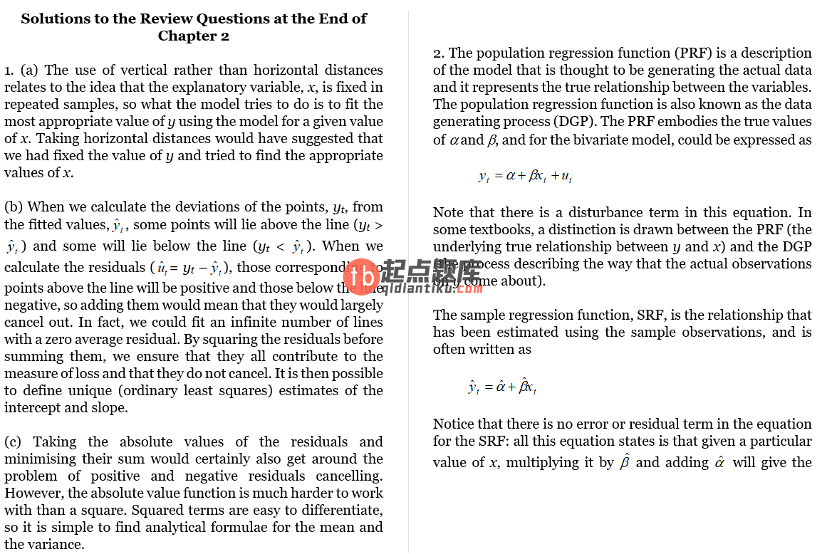 solution manual for Introductory Econometrics for Finance 2nd Edition
