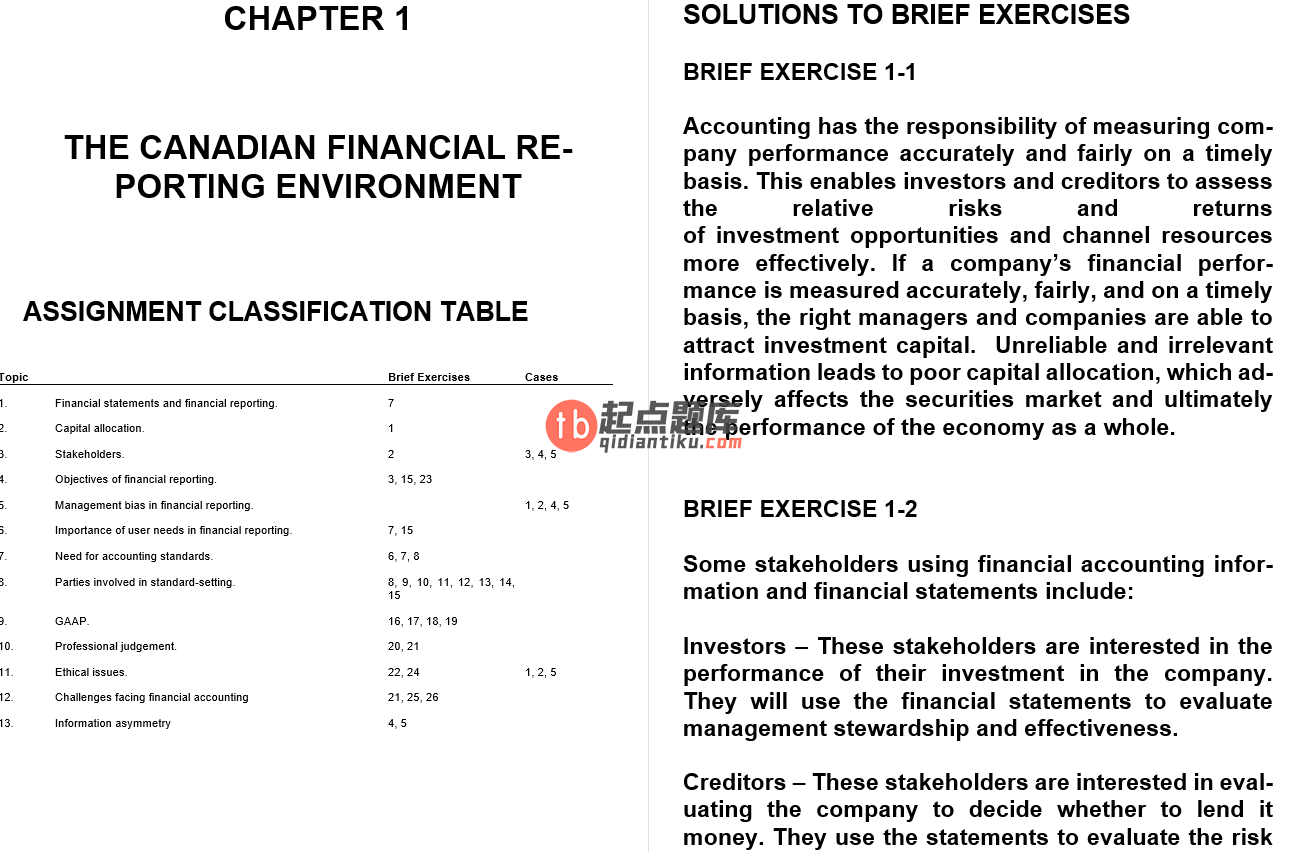 solution manual for Intermediate Accounting Volume 1 11th Canadian Edition