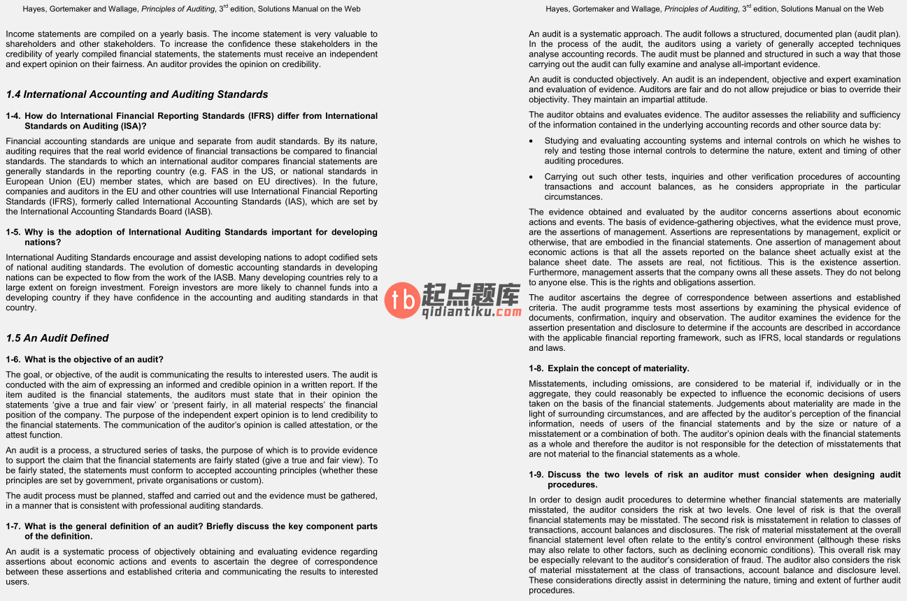 solution manual for Principles of Auditing: An Introduction to International Standards on Auditing 3rd Edition