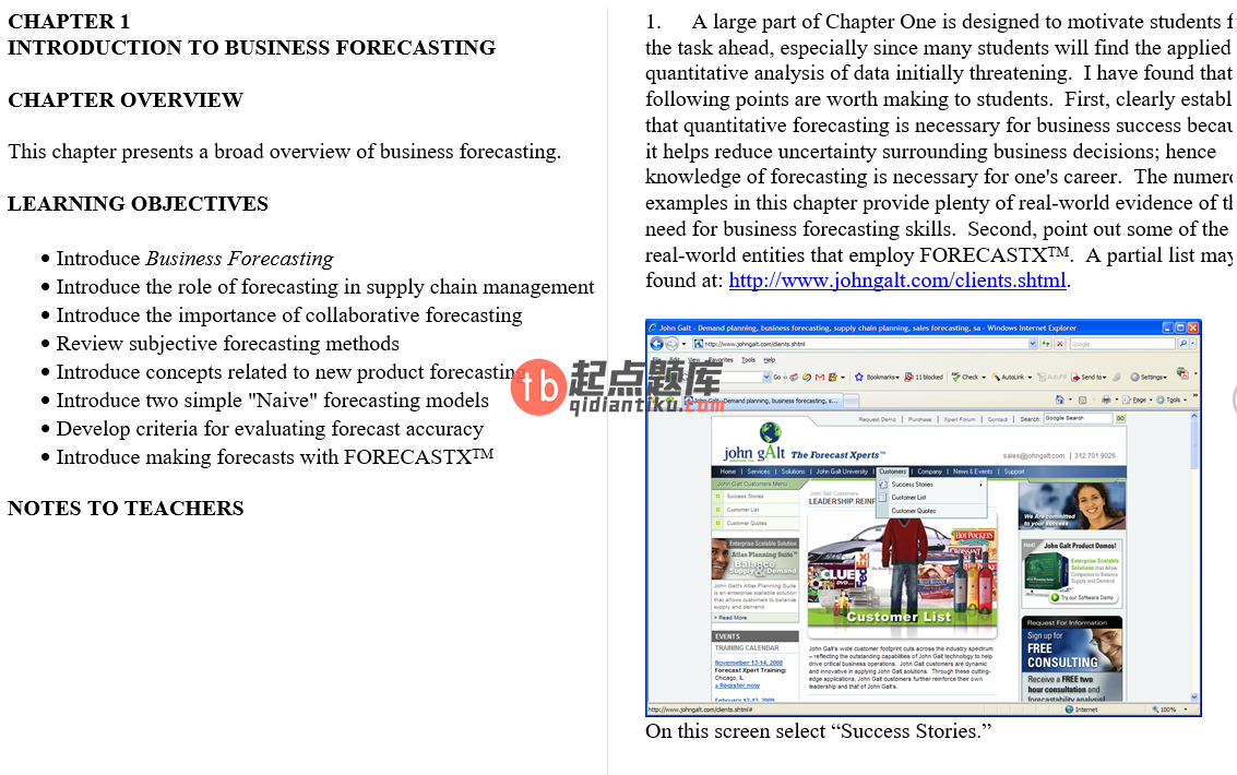 solution manual for Business Forecasting with Business ForecastX 6th Edition