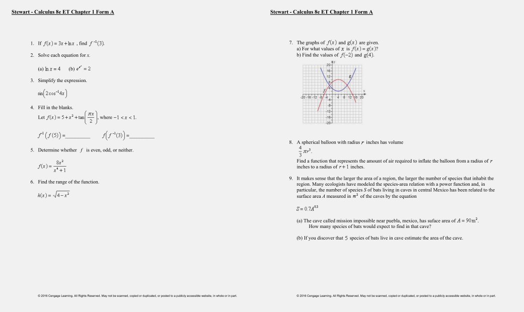 test bank for Calculus: Early Transcendentals 8th Edition by James Stewart