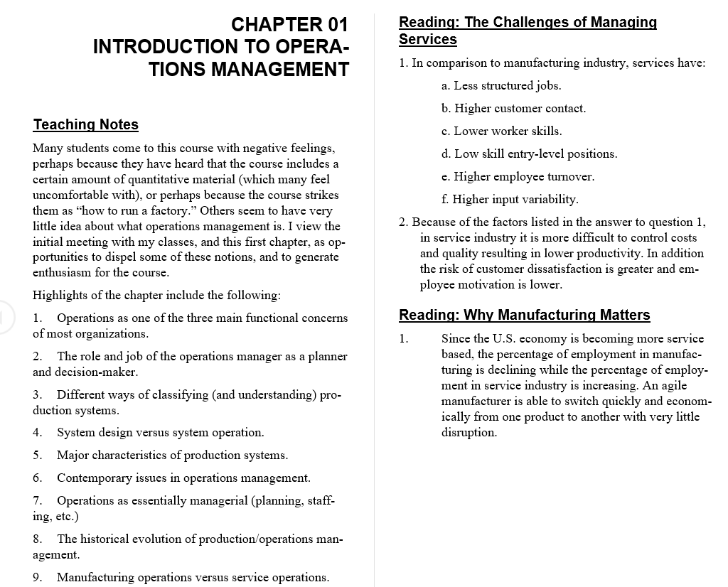 solution manual for Operations Management 11th Edition by William Stevenson