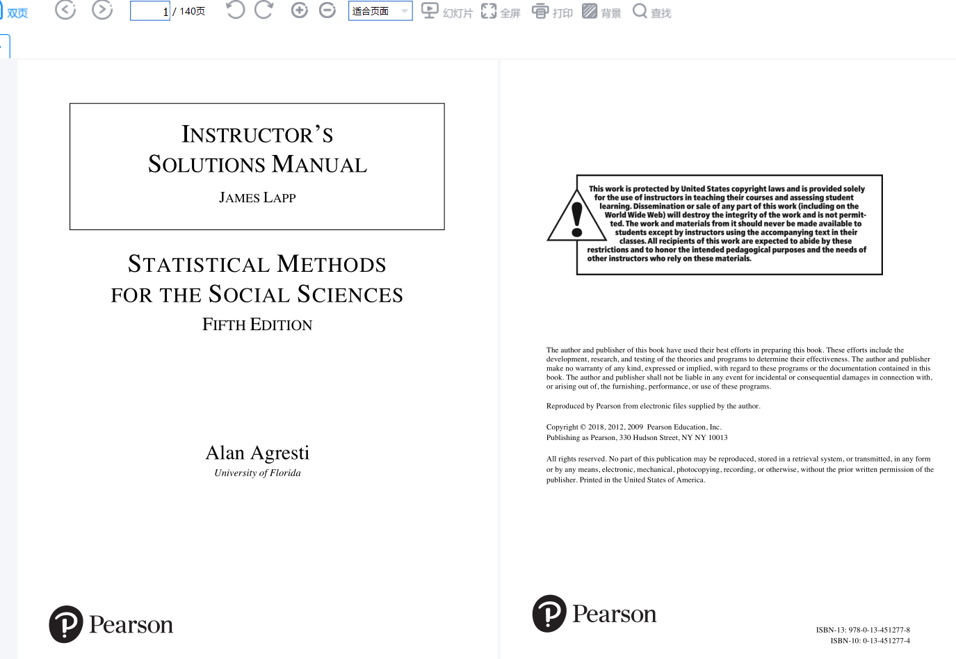 solution manual for Statistical Methods for the Social Sciences 5th Edition