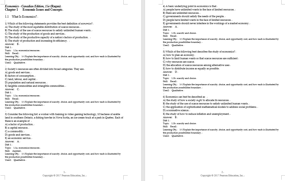 test bank for Microeconomics 15th Canadian Edition