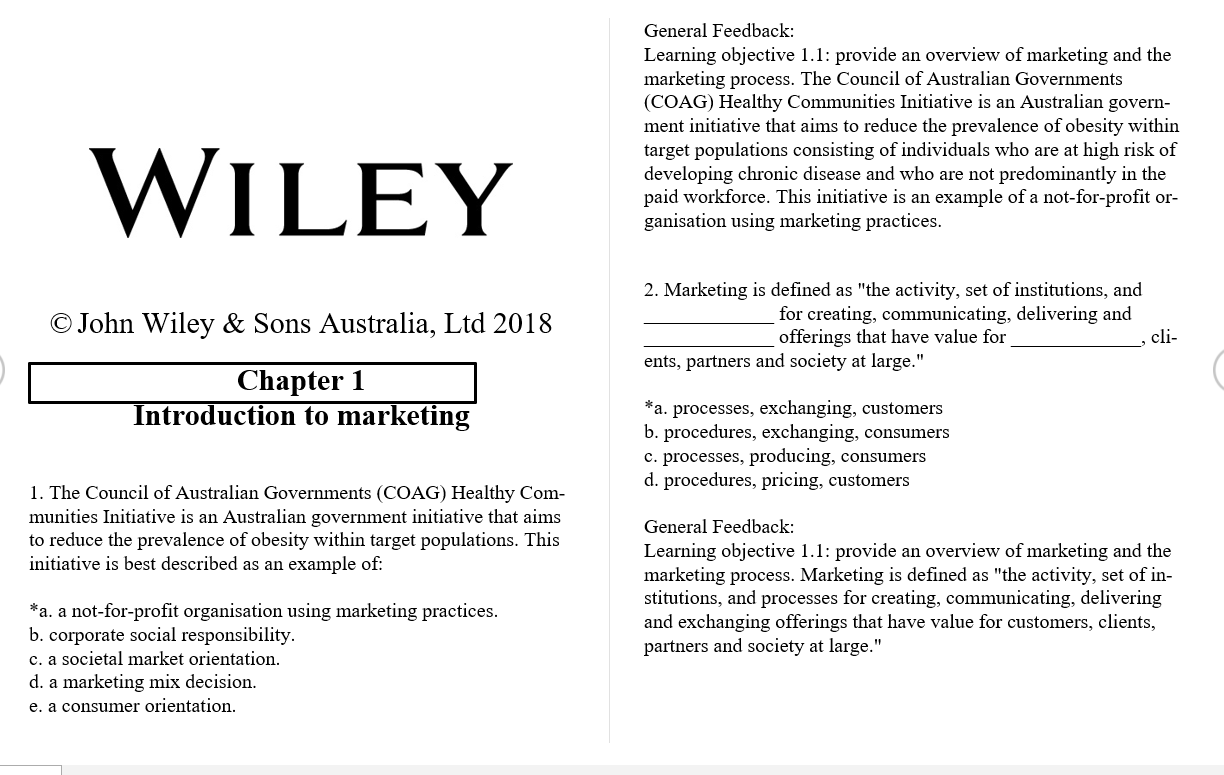 test bank for Marketing, 4th Australian Edition by Greg Elliott
