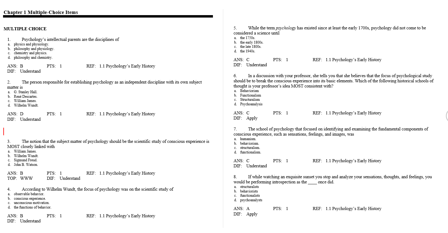 Test bank for Psychology: Themes and Variations 10th Edition by Wayne Weiten