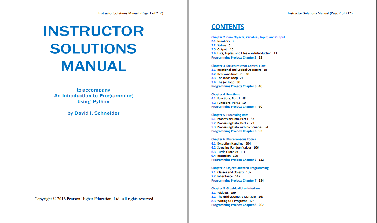 Solution manual for An Introduction to Programming Using Python Global Edition 1st Edition by David I. Schneider