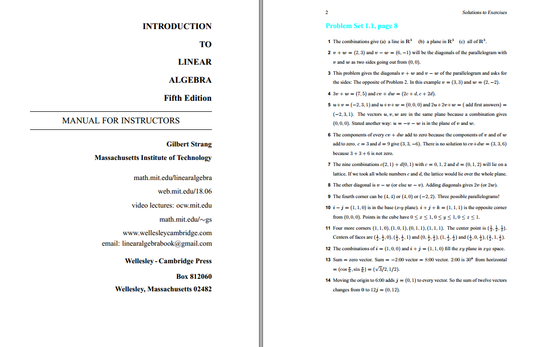 Solution manual for Introduction to Linear Algebra 5th Edition by Gilbert Strang