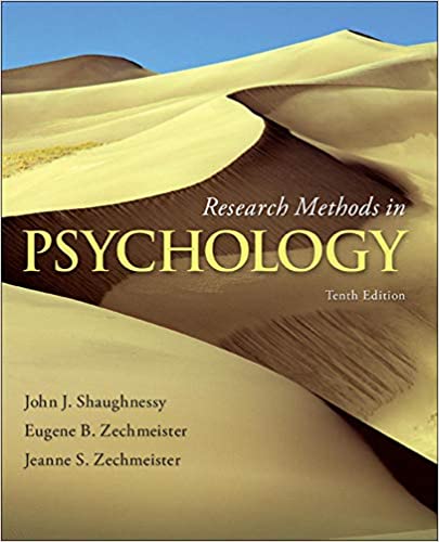 Test bank for Research Methods in Psychology 10th Edition by John Shaughnessy