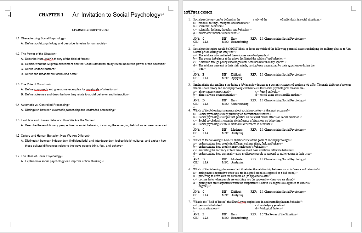 Test bank for Social Psychology 5th Edition by Tom Gilovich