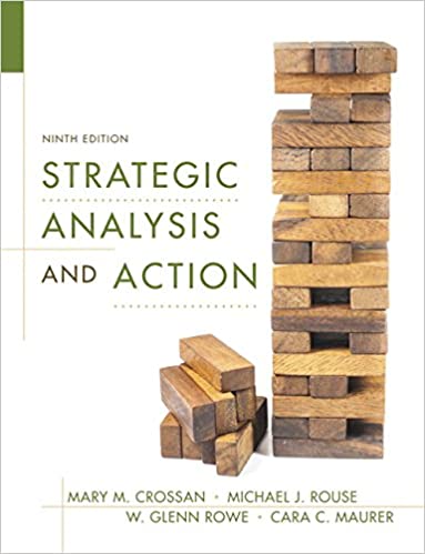 Test bank for Strategic Analysis and Action 9th Edition by Mary M. Crossan