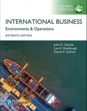 test bank for International Business Environments and Operations 16th Global Edition by John Daniels