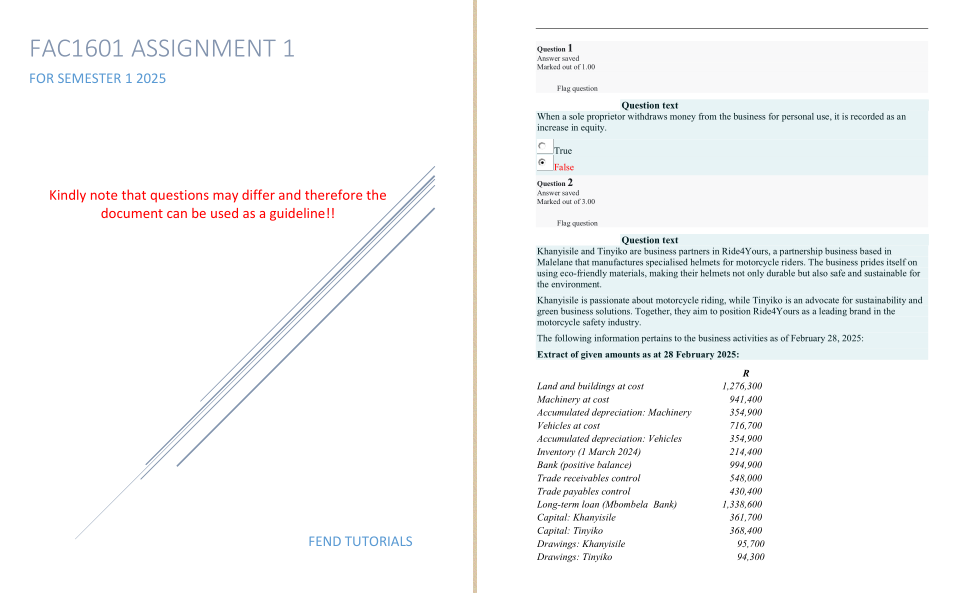 FAC1601 ASSIGNMENT 1 FOR 1ST SEM 2025